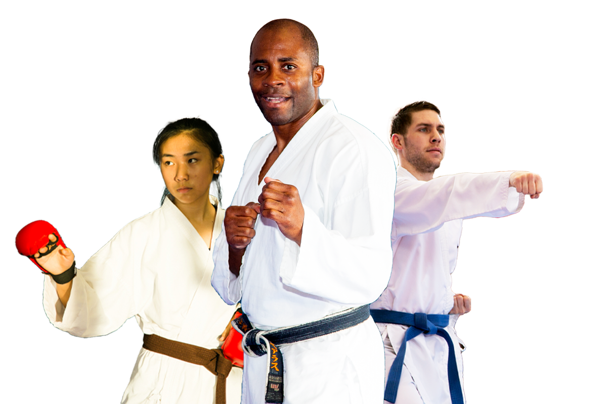 Sensei Alex Ndem appearing with students Sensei Alex Ndem and students